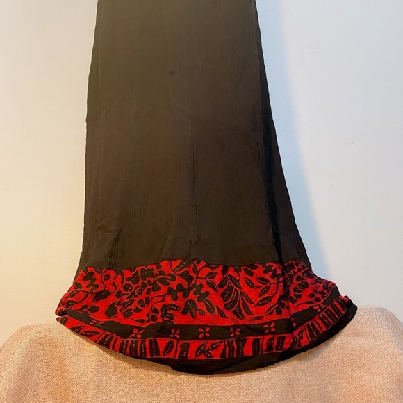 Carol Little Vintage Women's Dress Black & Red Gypsy Minimalist Design Maxi - Picture 13 of 15